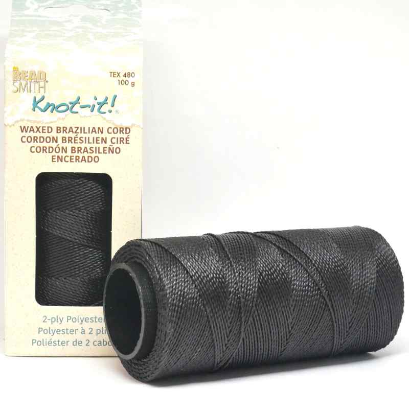 Bobina Cordón brasileño encerado de 1mm 2 cabos Dark Chocolat - - Crystaldreams Abalorios