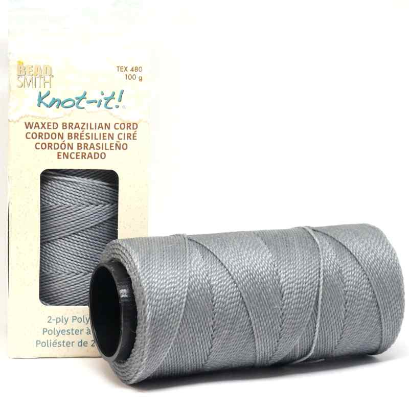 Bobina Cordón brasileño encerado de 1mm 2 cabos Light Grey - - Crystaldreams Abalorios