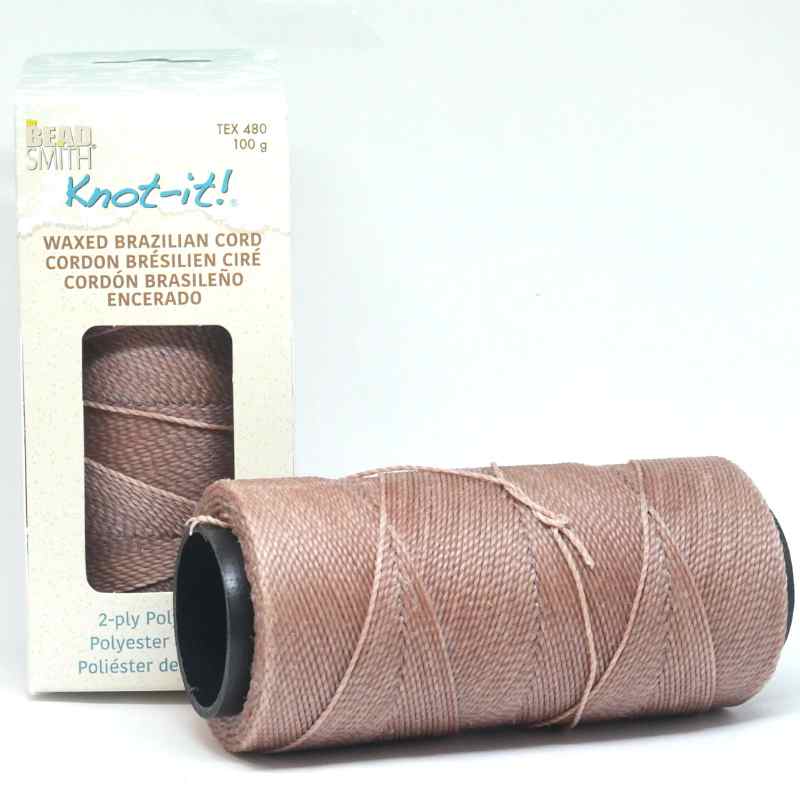 Bobina Cordón brasileño encerado de 1mm 2 cabos Light Wine - - Crystaldreams Abalorios