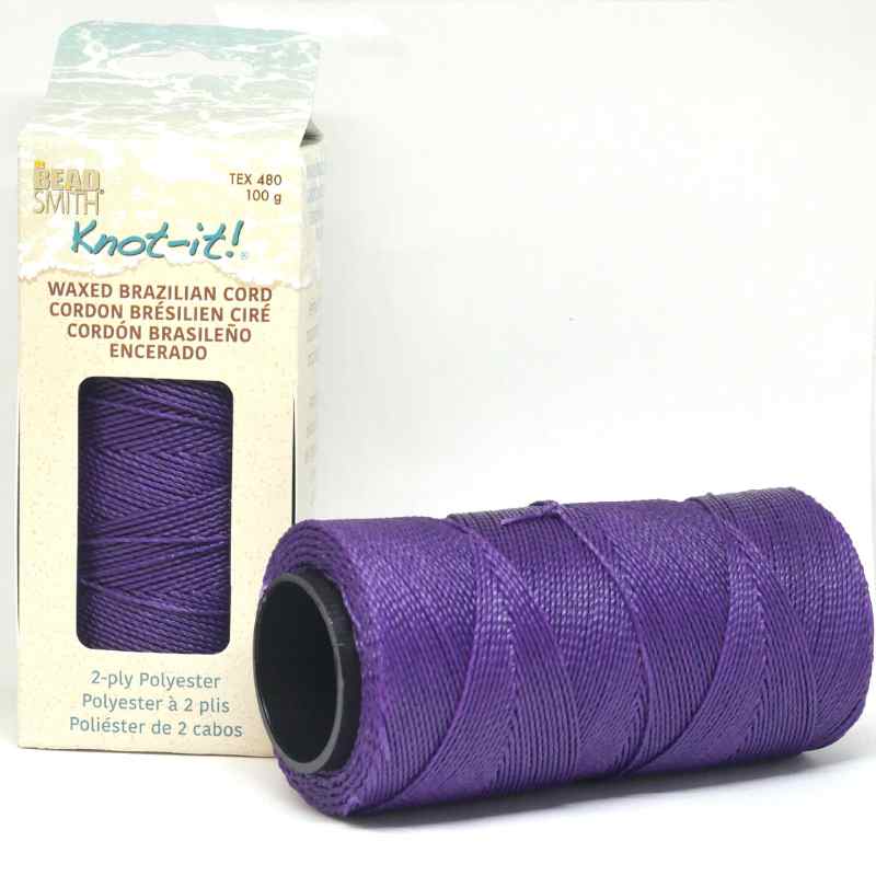 Bobina Cordón brasileño encerado de 1mm 2 cabos Violet - - Crystaldreams Abalorios
