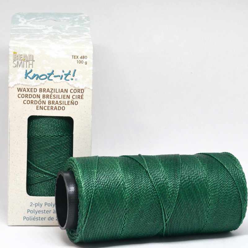 Bobina Cordón brasileño encerado de 1mm de 2 cabos - Evergreen - - Crystaldreams Abalorios
