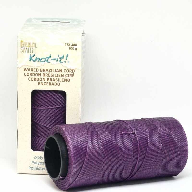 Bobina Cordón brasileño encerado de 1mm de 2 cabos - Grape - - Crystaldreams Abalorios