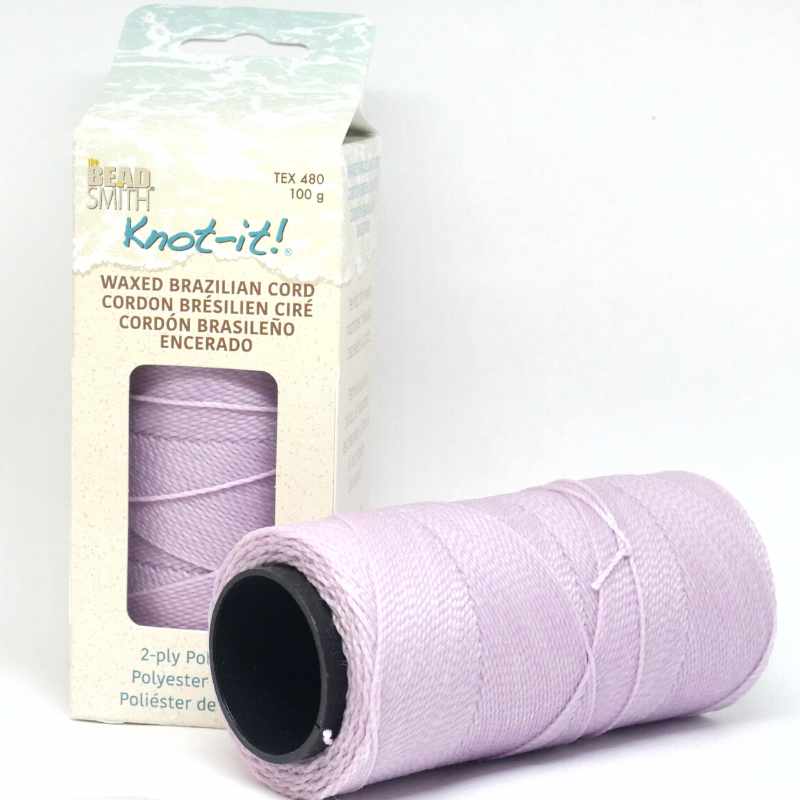 Bobina Cordón brasileño encerado de 1mm de 2 cabos - Lilac - - Crystaldreams Abalorios