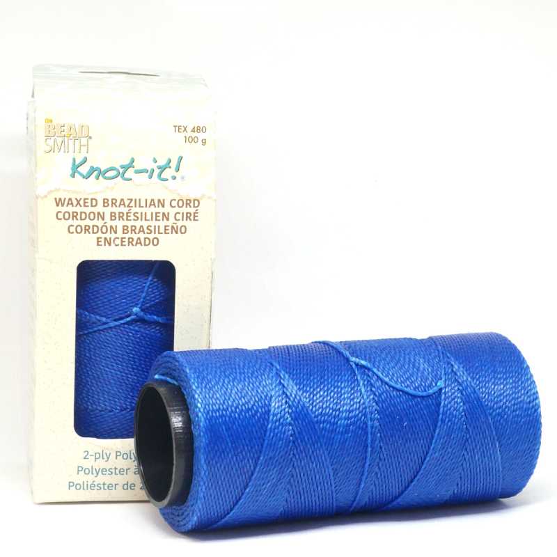 Bobina Cordón brasileño encerado de 1mm de 2 cabos - Sapphire - - Crystaldreams Abalorios