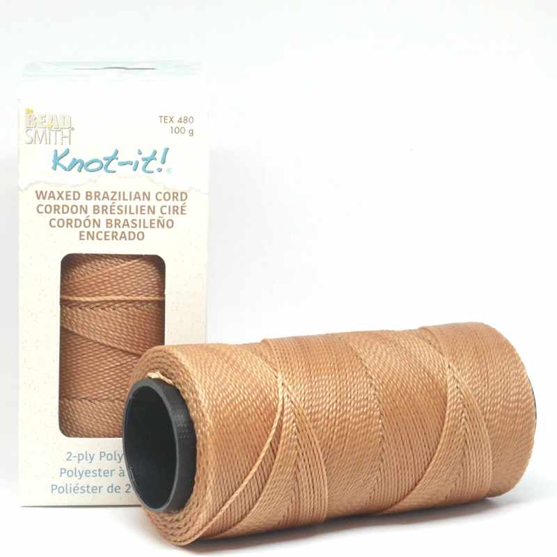 Bobina Cordón brasileño encerado de 1mm de 2 cabos - Tan - - Crystaldreams Abalorios