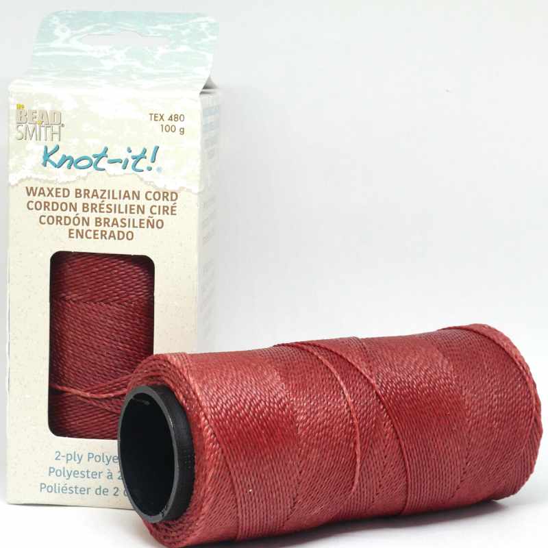 Bobina Cordón brasileño encerado de 1mm de 2 cabos - Terracotta - - Crystaldreams Abalorios