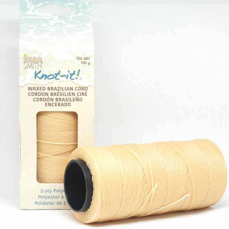 Bobina Cordón brasileño encerado de 1mm de 2 cabos - Wheat - - Crystaldreams Abalorios