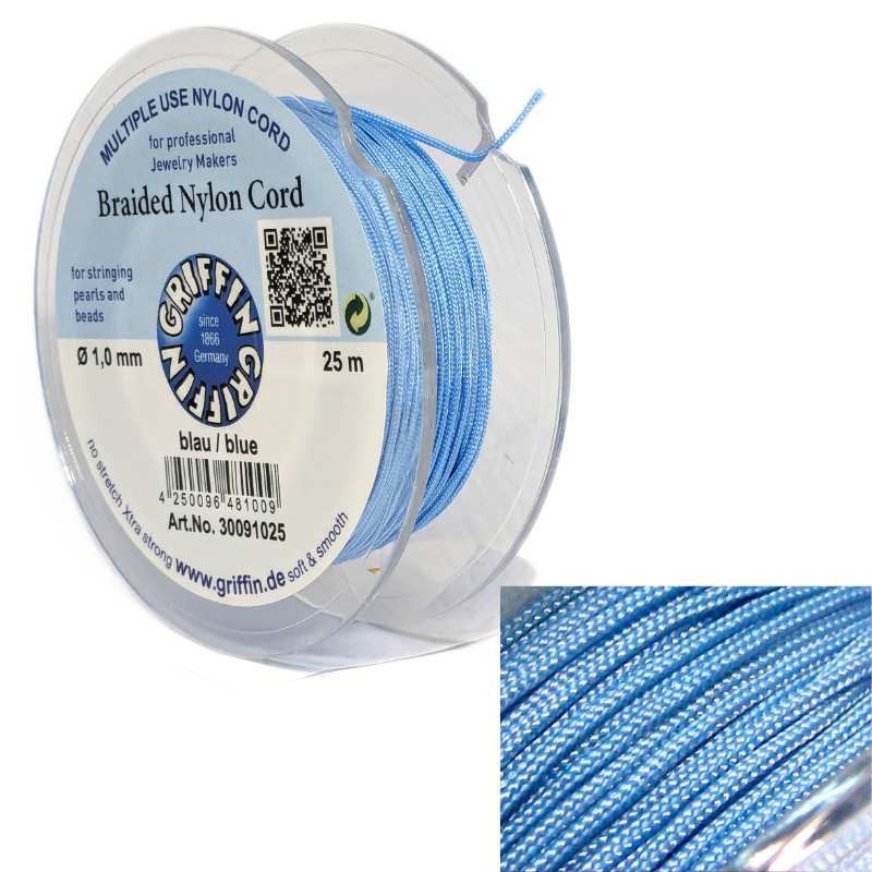 Bobina Hilo Trenzado europeo Griffin -1mm- Blue x 25mts - - Crystaldreams Abalorios