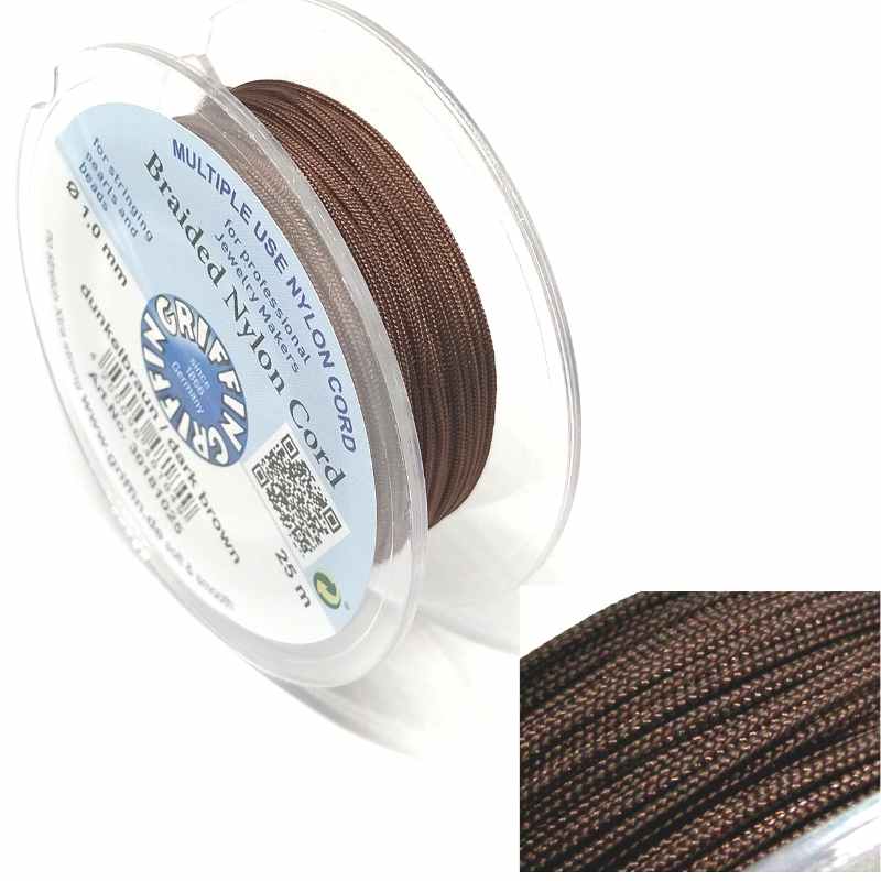 Bobina Hilo Trenzado europeo Griffin -1mm- Dark Brown x 25mts - - Crystaldreams Abalorios