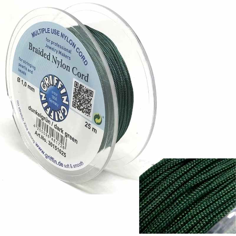 Bobina Hilo Trenzado europeo Griffin -1mm- Dark Green x 25mts - - Crystaldreams Abalorios