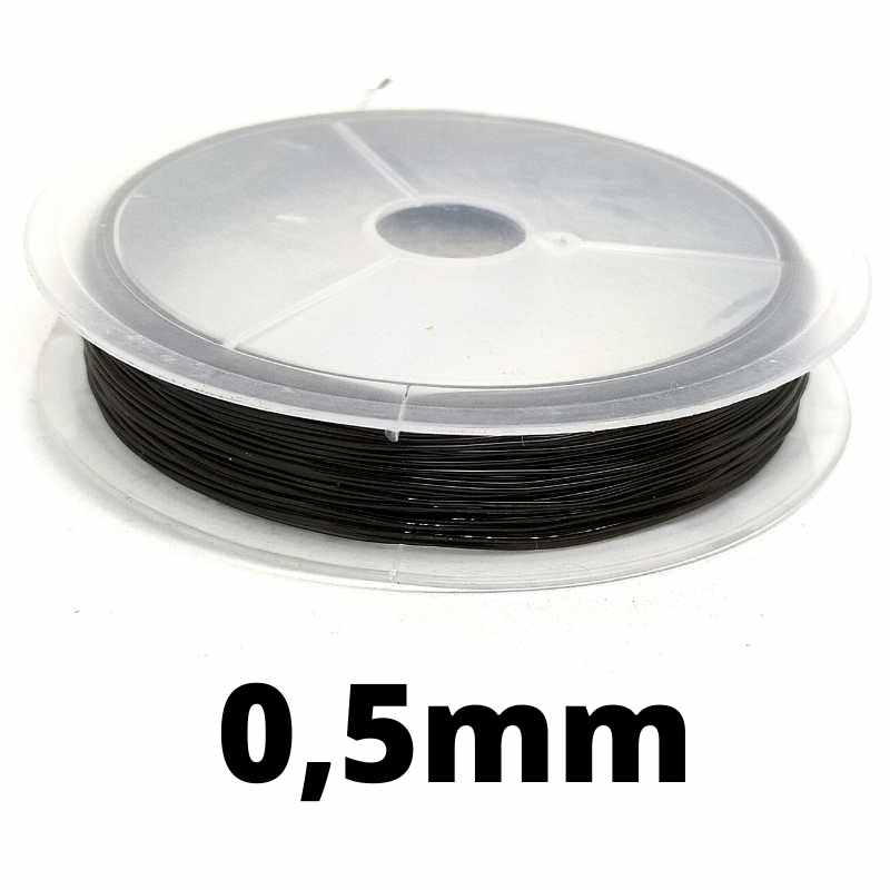 Bobina hilo elástico Negro 0.5mm x 20m - - Crystaldreams Abalorios