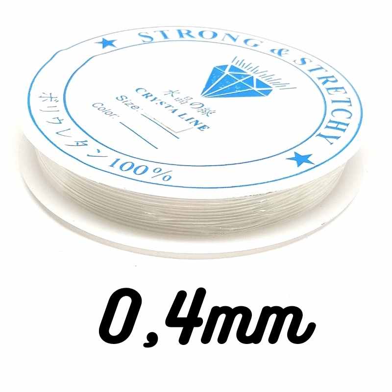 Bobina hilo elástico transparente 0.40 mm x 15 m - - Crystaldreams Abalorios