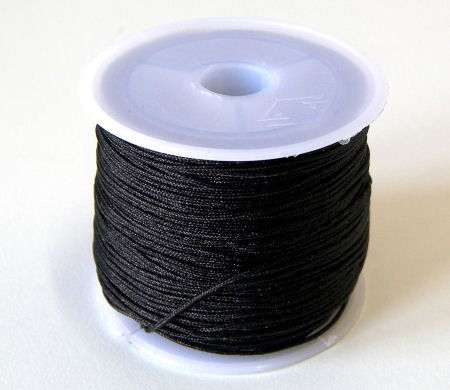 Bobina hilo nylon trenzado negro 0.8mm x 100m x shamballa - - Crystaldreams Abalorios
