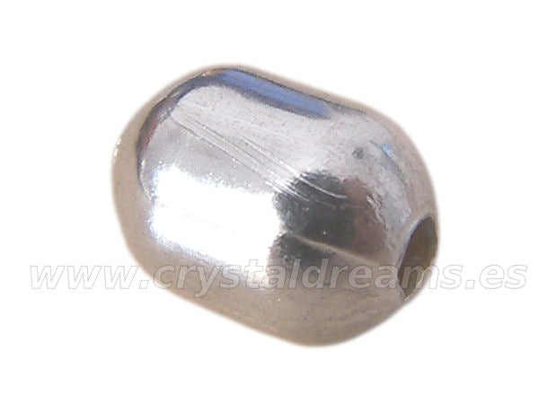 Bola lisa - Plateada 8x6mm agujero:1,5mm - - Crystaldreams Abalorios