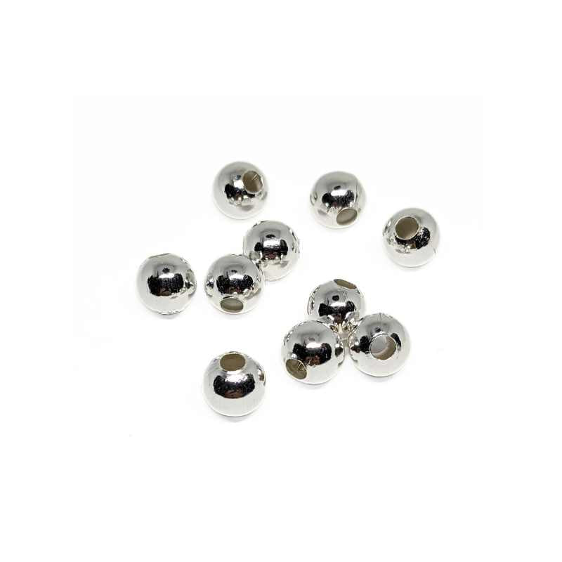 Bola redonda lisa - Plateada 3mm - 10 UNIDADES - - Crystaldreams Abalorios