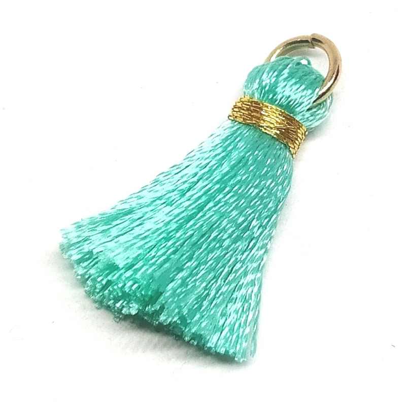 Borla decorativa lisa alta calidad 24/27mm Nylon Turquesa Gren - - Crystaldreams Abalorios