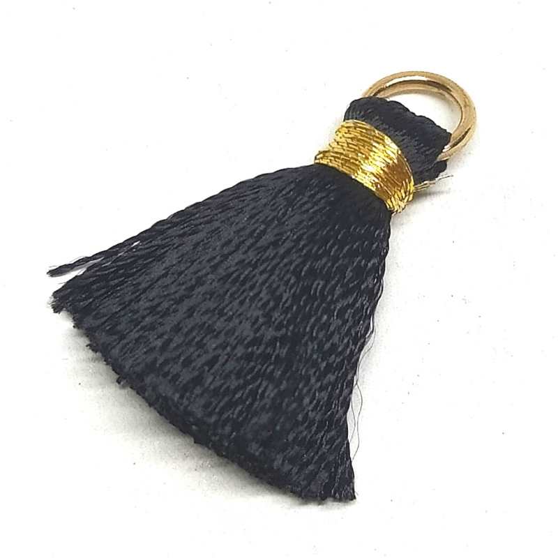 Borla decorativa lisa de alta calidad 24/27mm - Nylon - Black - - Crystaldreams Abalorios