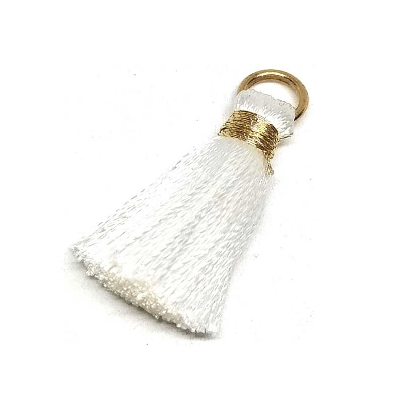 Borla decorativa lisa de alta calidad 24/27mm Nylon White - - Crystaldreams Abalorios