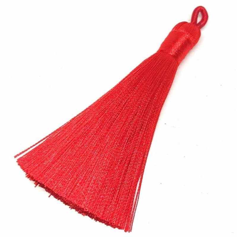 Borla lisa de alta calidad 75mm - Poliester - Red - - Crystaldreams Abalorios
