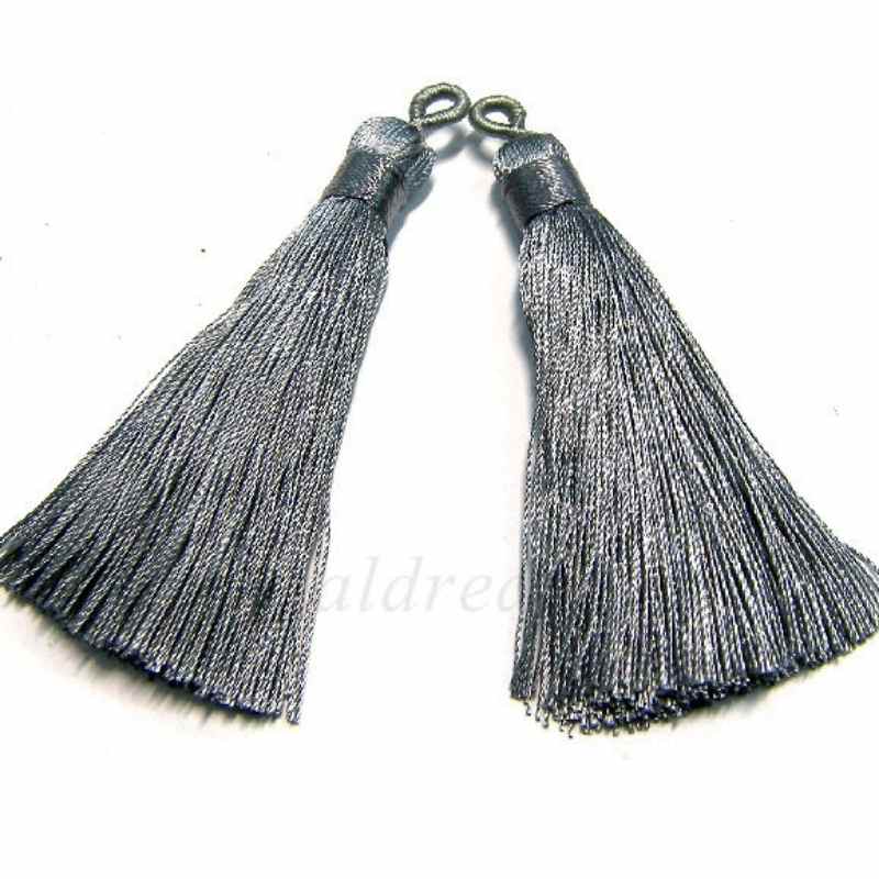 Borla lisa de alta calidad 75mm - Poliester - Silver - - Crystaldreams Abalorios