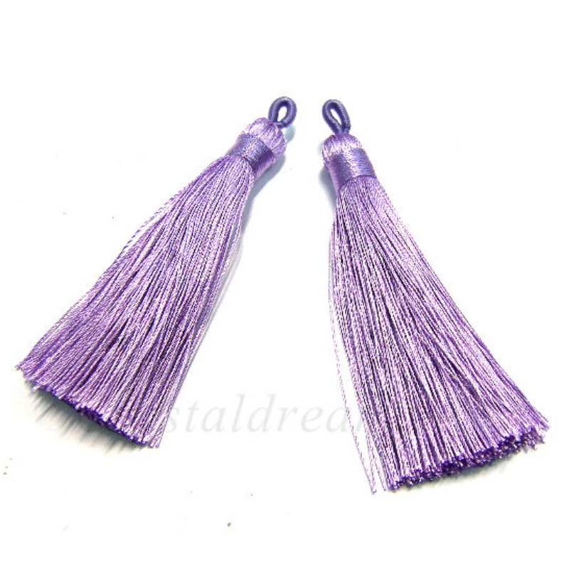 Borla lisa de alta calidad 75mm - Poliester - Violet - - Crystaldreams Abalorios