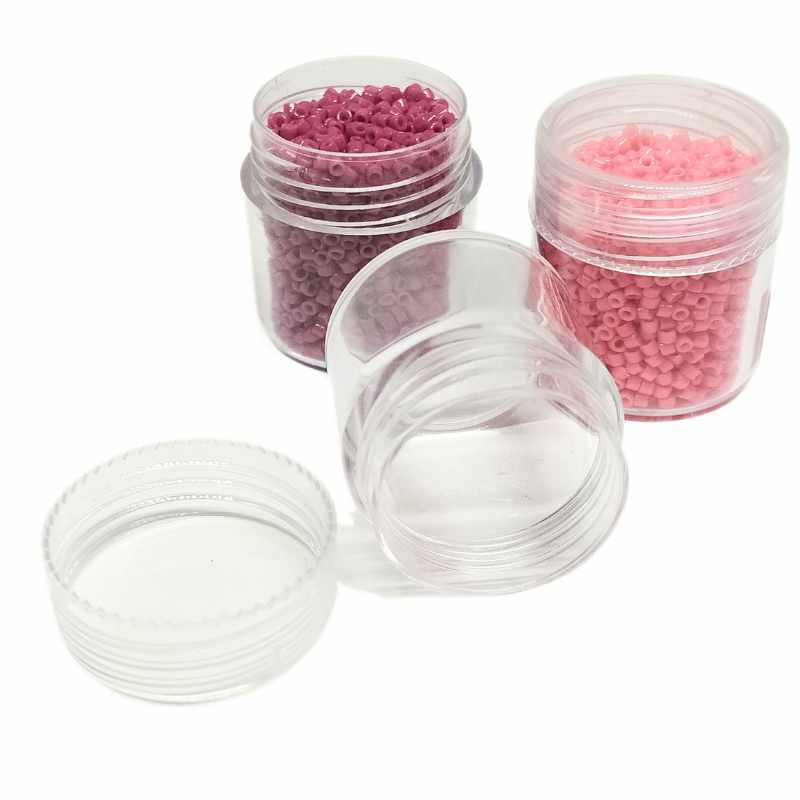 Bote organizador plástico redondo individual con rosca 28x25mm - - Crystaldreams Abalorios