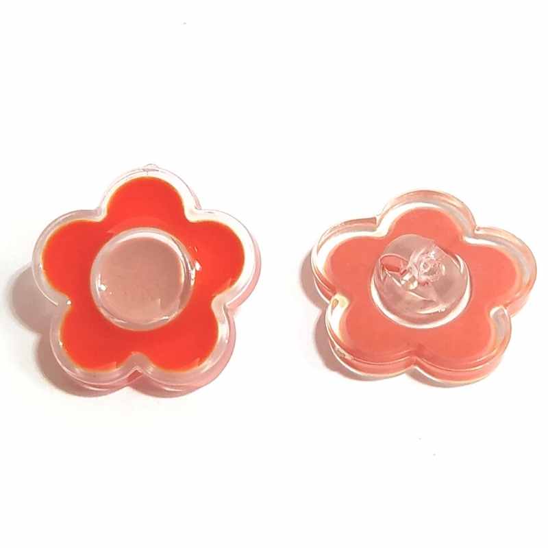 Botón Acrilico 22x7,5mm - Agujero de 1,5mm - Orange - - Crystaldreams Abalorios
