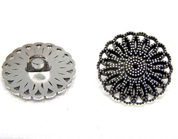 Botón de aleación de metal zinc Antique Silver 17mm - - Crystaldreams Abalorios