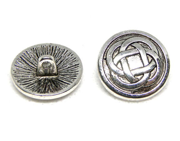 Botón de aleación metal zinc Antique Silver Celtic Square 17mm - - Crystaldreams Abalorios
