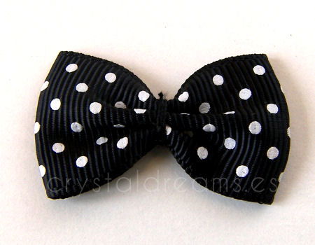 Bow 34x24mm - Black Lazo - - Crystaldreams Abalorios
