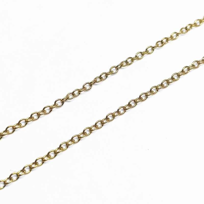 Cadena Acero Inoxidable chapado oro real 18K 2x1,5x0,4mm x 1m - - Crystaldreams Abalorios