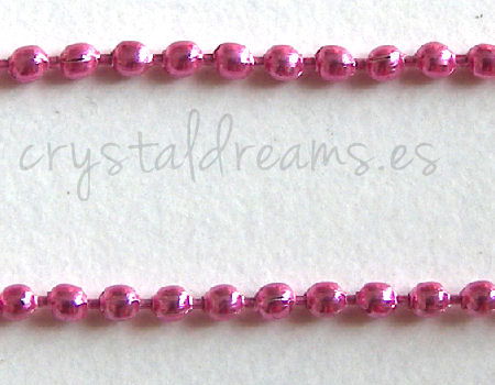 Cadena Bolitas Pink 1,4mm - Precio x 1 metro + cierre - - Crystaldreams Abalorios