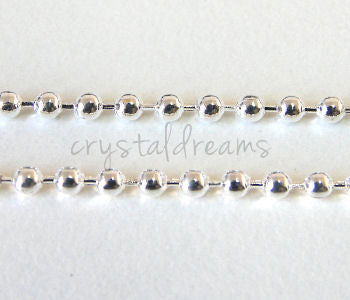 Cadena Bolitas Silver 1mm - con cierre Precio x 1 metro - - Crystaldreams Abalorios