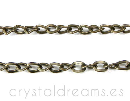Cadena Malla Bronce 5x4mm - Espesor 1mm - Precio x 1 metro - - Crystaldreams Abalorios