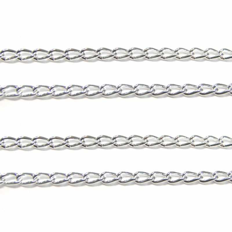 Cadena Malla Silver 5x3mm - Espesor 0,8mm - Precio x 1 metro - - Crystaldreams Abalorios