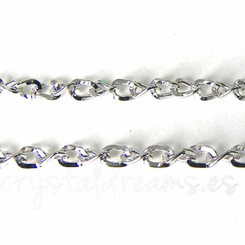 Cadena Metal Platinum 5x4mm - Espesor 1mm - Precio x 1 metro - - Crystaldreams Abalorios
