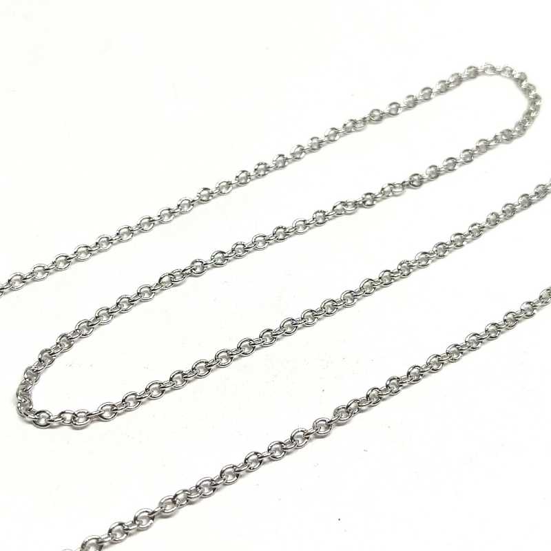 Cadena acero inoxidable 316 soldada Platinum 2x2x0,5mm - - Crystaldreams Abalorios