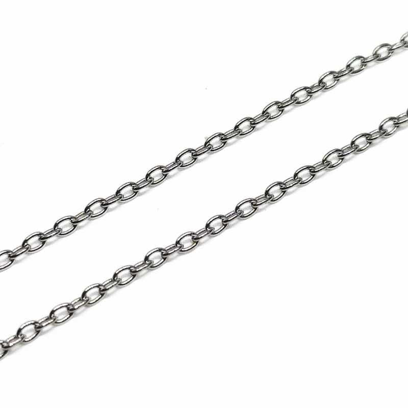 Cadena de Acero Inoxidable 2x1,5x0,4mm - Precio por metro - - Crystaldreams Abalorios