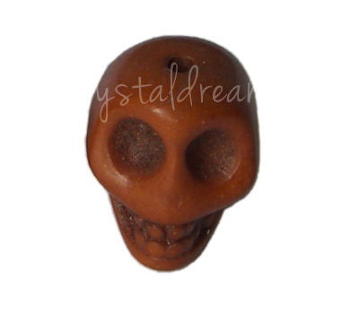 Calavera de Turquesa sintetica 12x12x10mm Aguj:1,5mm - Dark Brow - - Crystaldreams Abalorios