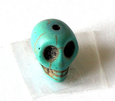 Calavera de Turquesa sintetica 12x12x10mm Aguj:1,5mm - Turquoise - - Crystaldreams Abalorios