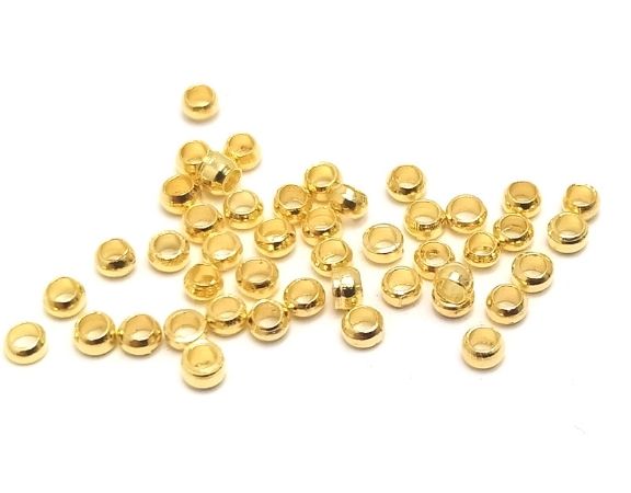 Chafa - Dorada - redondas 2mm - 0,5 gramos (40 unidades) - - Crystaldreams Abalorios