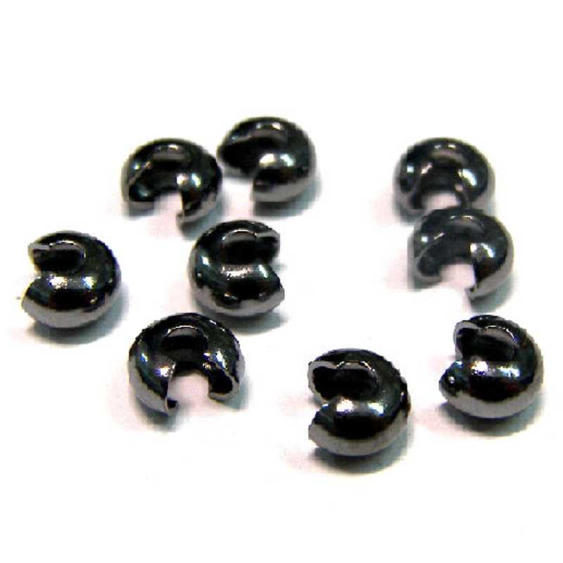 Chafa Abierta - Black- Bola lisa 3mm - 10 UNIDADES - - Crystaldreams Abalorios