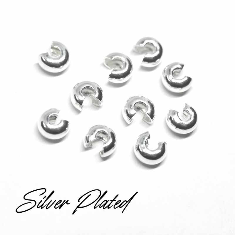 Chafa Abierta - SILVER PLATED - Bola lisa 3mm - 10 UNIDADES - - Crystaldreams Abalorios