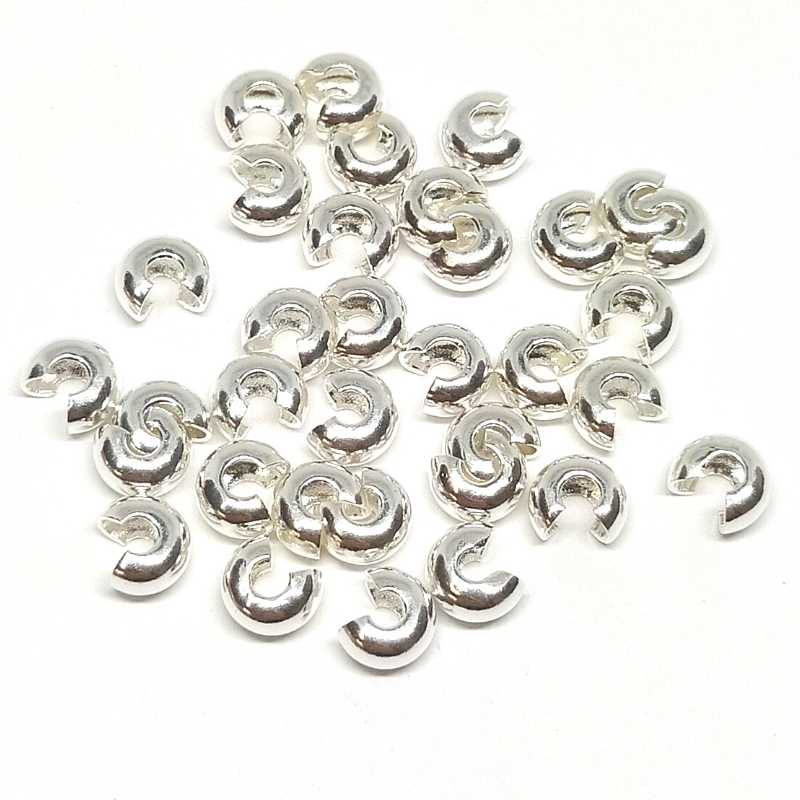 Chafa Abierta - Silver - Bola lisa 3mm - 10 UNIDADES - - Crystaldreams Abalorios