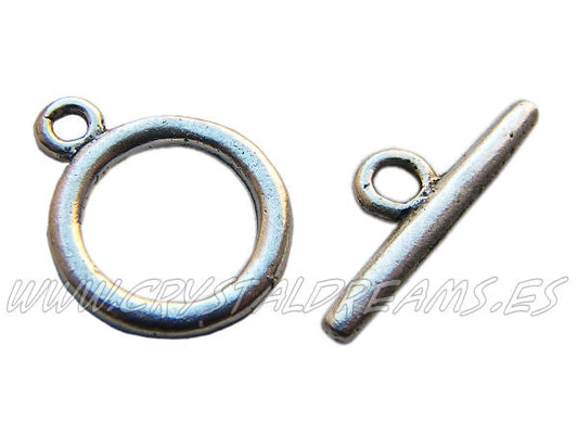 Cierre Aro y barrita - Toggle - Platinum - mod.C - - Crystaldreams Abalorios