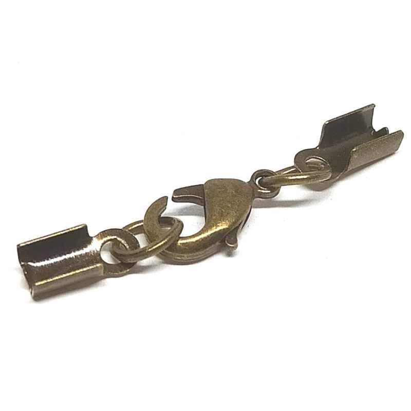 Cierre Bronce Mosqueton 32mm Terminal x cuerdas de hasta 2,5mm - - Crystaldreams Abalorios