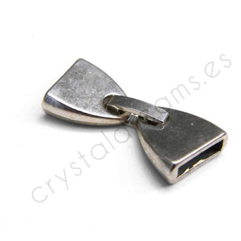 Cierre Clip Baño Plateado - Agujero 10x2,5mm - - Crystaldreams Abalorios