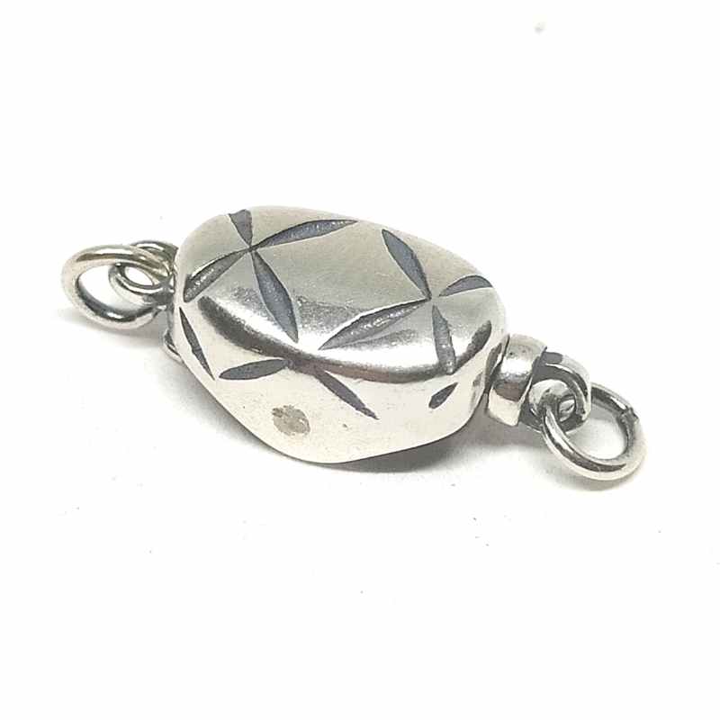 Cierre Enganche redondo Plata de ley 925 8x16x6mm Aguje: 2mm - - Crystaldreams Abalorios