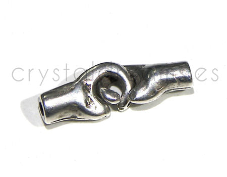 Cierre Garfio Baño Plata - Agujeros 1,8mm - - Crystaldreams Abalorios