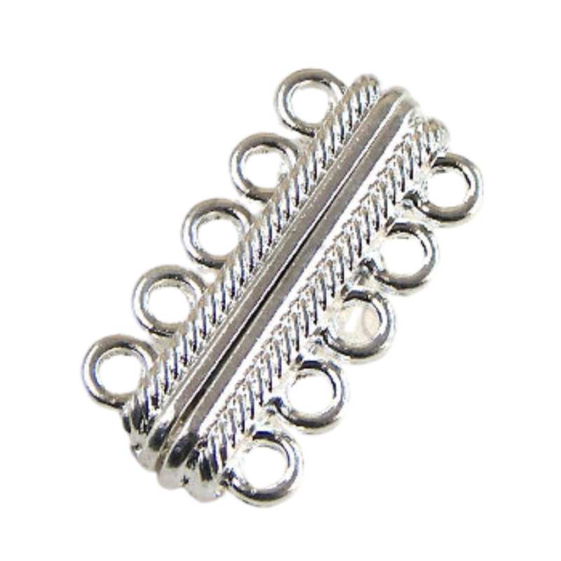 Cierre Magnetico - 10 anillas - 33x17mm - Plateado - - Crystaldreams Abalorios